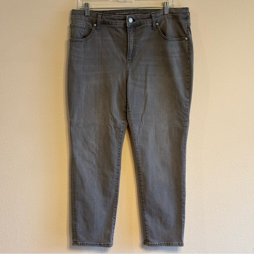 Chico's Women's Girlfriend Slim Leg Ankle-Length Gray Jeans SZ Chico's 2.5P